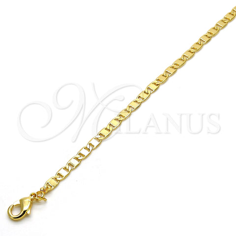 Oro Laminado Basic Necklace, Gold Filled Style Mariner Design, Polished, Golden Finish, 04.213.0030.18 (03 MM Thickness, 18 Inches Length)