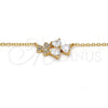 Oro Laminado Pendant Necklace, Gold Filled Style Heart Design, with White Cubic Zirconia, Polished, Golden Finish, 04.213.0034.16 (01 MM Thickness, 16 Inches Length)
