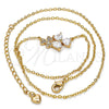 Oro Laminado Pendant Necklace, Gold Filled Style Heart Design, with White Cubic Zirconia, Polished, Golden Finish, 04.213.0034.16 (01 MM Thickness, 16 Inches Length)