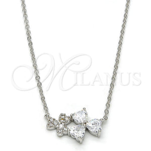 White Gold Filled Necklace — Pendant Necklace Heart Design with White Cubic Zirconia — main product view — SKU 113193 | Oro Laminado Blanco collar — Pendant Necklace corazón diseño with blanco Cubic Zirconia — SKU 113193