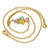 Oro Laminado Pendant Necklace, Gold Filled Style Heart Design, with Multicolor Cubic Zirconia, Polished, Golden Finish, 04.213.0034.2.16 (01 MM Thickness, 16 Inches Length)