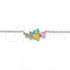 Rhodium Gold Filled Pendant Necklace, Heart Design, with Multicolor Cubic Zirconia, Polished, Rhodium Finish, 04.213.0034.3.16 (01 MM Thickness, 16 Inches Length)