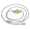 Rhodium Gold Filled Pendant Necklace, Heart Design, with Multicolor Cubic Zirconia, Polished, Rhodium Finish, 04.213.0034.3.16 (01 MM Thickness, 16 Inches Length)