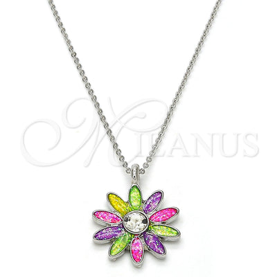 Rhodium Gold-Filled Flower Necklace 04.213.0040.16 — main product image — SKU 113205 | Collar de Oro Laminado con Rodio 04.213.0040.16 — imagen principal del producto — SKU 113205
