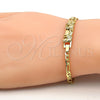 Oro Laminado ID Bracelet, Gold Filled Style Nameplate and Elephant Design, Polished, Golden Finish, 03.213.0010.06 (04 MM Thickness, 6 Inches Length)