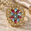 Oro Laminado Multi Stone Ring, Gold Filled Style with Multicolor and White Cubic Zirconia, Polished, Golden Finish, 01.206.0001.07 (Size 7)