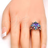 Rhodium Gold Filled Multi Stone Ring, with Multicolor Cubic Zirconia, Polished, Rhodium Finish, 01.206.0004.1.07 (Size 7)