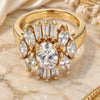 Oro Laminado Multi Stone Ring, Gold Filled Style Baguette Design, with White Cubic Zirconia, Polished, Golden Finish, 01.210.0050.08 (Size 8)