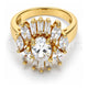 Oro Laminado Multi Stone Ring, Gold Filled Style Baguette Design, with White Cubic Zirconia, Polished, Golden Finish, 01.210.0050.08 (Size 8)