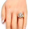 Oro Laminado Multi Stone Ring, Gold Filled Style with White Cubic Zirconia, Polished, Golden Finish, 01.210.0050.09 (Size 9)