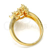 Oro Laminado Multi Stone Ring, Gold Filled Style with White Cubic Zirconia, Polished, Golden Finish, 01.210.0054.07 (Size 7)