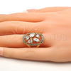 Oro Laminado Multi Stone Ring, Gold Filled Style with White Cubic Zirconia, Polished, Golden Finish, 01.210.0057.07 (Size 7)
