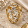 Oro Laminado Multi Stone Ring, Gold Filled Style with White Cubic Zirconia, Polished, Golden Finish, 01.210.0057.07 (Size 7)