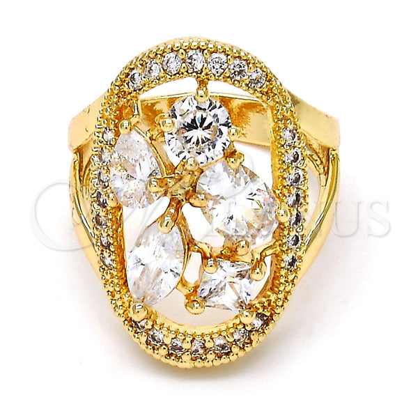 Gold Filled Ring — Multi Stone Ring with White Cubic Zirconia Polished — main product view — SKU 113302 | Oro Laminado anillo — Multi Stone Ring with blanco Cubic Zirconia pulido — SKU 113302