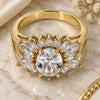 Oro Laminado Multi Stone Ring, Gold Filled Style with White Cubic Zirconia, Polished, Golden Finish, 01.210.0058.07 (Size 7)