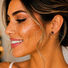 Stainless Steel Stud Earring, with Brown Crystal, Polished, Golden Finish, 02.271.0008
