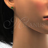 Stainless Steel Stud Earring, with Light Green Crystal, Polished, Golden Finish, 02.271.0008.3