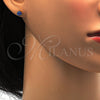 Stainless Steel Stud Earring, with Blue Shade Crystal, Polished, Golden Finish, 02.271.0008.7