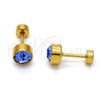 Stainless Steel Stud Earring, with Blue Shade Crystal, Polished, Golden Finish, 02.271.0008.7