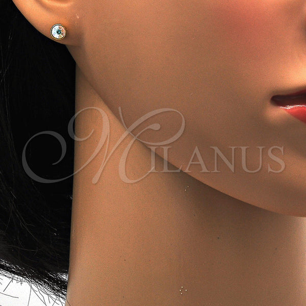 Stainless Steel Ring — Stud Earring with Aurore Boreale Crystal Polished 02. — alternate product view — SKU 113319 | Acero Inoxidable anillo — Stud Earring with Aurore Boreale cristal pulido 02. — SKU 113319