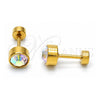 Stainless Steel Stud Earring, with Aurore Boreale Crystal, Polished, Golden Finish, 02.271.0008.8