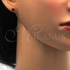 Stainless Steel Stud Earring, with Orange Red Crystal, Polished, Golden Finish, 02.271.0008.11 for wholesale, additional product view 3