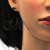 Stainless Steel Stud Earring, Heart Design, with Black Cubic Zirconia, Polished, Golden Finish, 02.271.0009.4