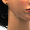 Stainless Steel Stud Earring, Heart Design, with Dark Peridot Cubic Zirconia, Polished, Golden Finish, 02.271.0009.10