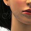 Stainless Steel Stud Earring, with Ivory Pearl, Polished, Golden Finish, 02.271.0011