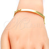 Oro Laminado ID Bracelet, Gold Filled Style Miami Cuban Design, Polished, Golden Finish, 5.227.011.1.08 (05 MM Thickness, 8 Inches Length)