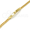 Oro Laminado ID Bracelet, Gold Filled Style Miami Cuban Design, Polished, Golden Finish, 5.227.011.1.08 (05 MM Thickness, 8 Inches Length)