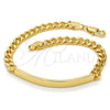 Oro Laminado ID Bracelet, Gold Filled Style Miami Cuban Design, Polished, Golden Finish, 5.227.011.1.08 (05 MM Thickness, 8 Inches Length)