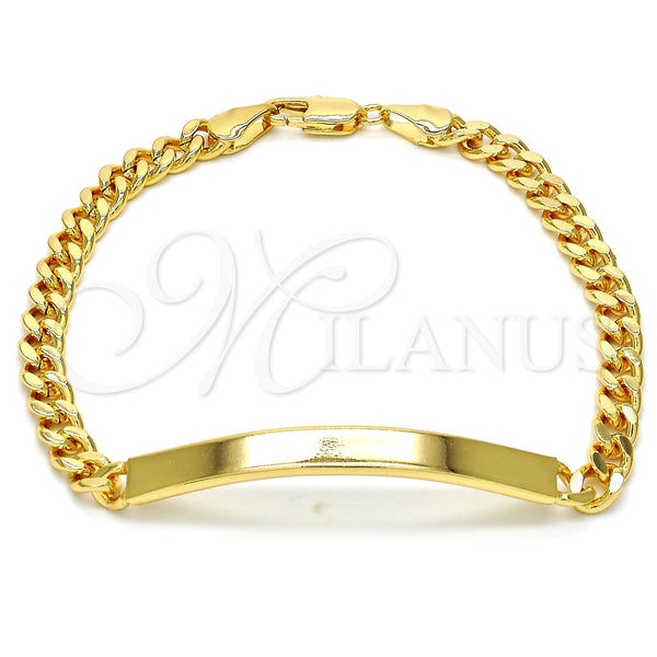 Gold Filled Bracelet — ID Bracelet Miami Cuban Design Polished 5. 05 — main product view — SKU 113385 | Oro Laminado brazalete — ID Bracelet Miami Cuban diseño pulido 5. 05 — SKU 113385