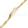 Oro Laminado ID Bracelet, Gold Filled Style Figaro Design, Polished, Golden Finish, 5.226.010.1.07 (05 MM Thickness, 7 Inches Length)