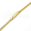 Oro Laminado ID Bracelet, Gold Filled Style Curb Design, Polished, Golden Finish, 5.227.013.1.08 (04 MM Thickness, 8 Inches Length)