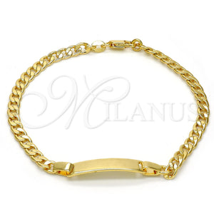 Gold Filled Bracelet — ID Bracelet Curb Design Polished 5. 04 MM — main product view — SKU 113390 | Oro Laminado brazalete — ID Bracelet Curb diseño pulido 5. 04 MM — SKU 113390