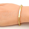 Oro Laminado ID Bracelet, Gold Filled Style Miami Cuban Design, Polished, Golden Finish, 5.227.012.1.08 (05 MM Thickness, 8 Inches Length)