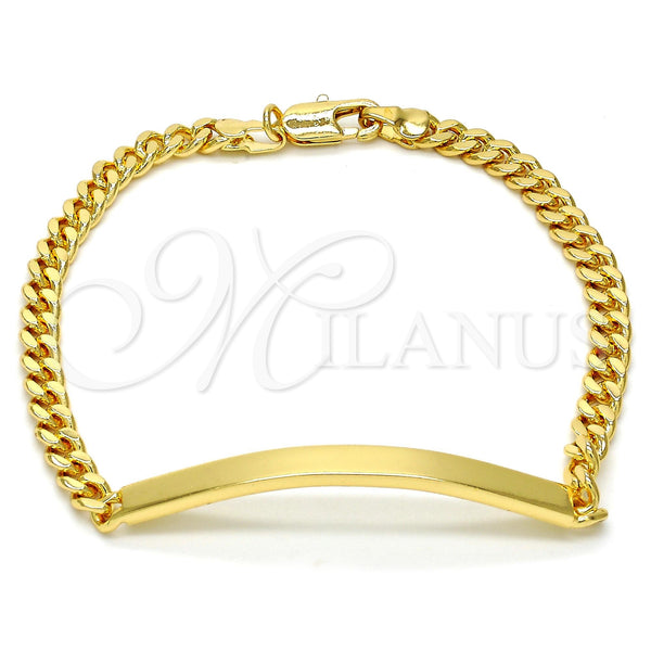 Gold Filled Bracelet — ID Bracelet Miami Cuban Design Polished 5. 05 — main product view — SKU 113400 | Oro Laminado brazalete — ID Bracelet Miami Cuban diseño pulido 5. 05 — SKU 113400