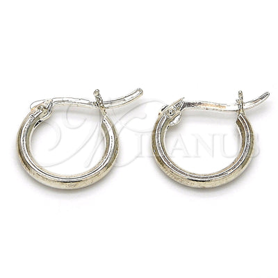 White Gold Filled Hoop Earrings — Small Hoop Polished 02. — main product view — SKU 113412 | Oro Laminado Blanco aretes de aro — Small Hoop pulido 02. — SKU 113412