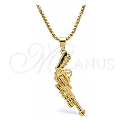 Oro Laminado Pendant Necklace, Gold Filled Style Polished, Golden Finish, 04.242.0071.30 (03 MM Thickness, 30 Inches Length)