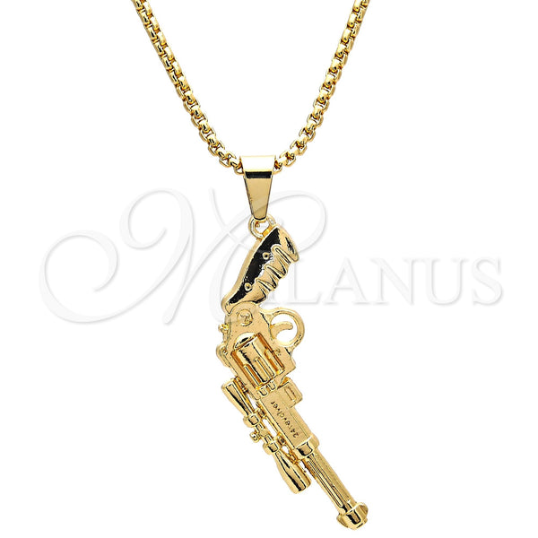 Oro Laminado Pendant Necklace, Gold Filled Style Polished, Golden Finish, 04.242.0071.30 (03 MM Thickness, 30 Inches Length)