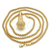 Oro Laminado Pendant Necklace, Gold Filled Style Polished, Golden Finish, 04.242.0074.30 (03 MM Thickness, 30 Inches Length)