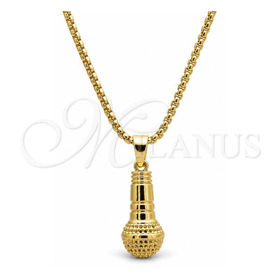 Oro Laminado Pendant Necklace, Gold Filled Style Polished, Golden Finish, 04.242.0074.30 (03 MM Thickness, 30 Inches Length)
