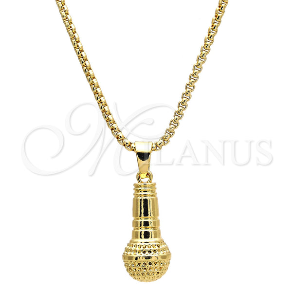 Oro Laminado Pendant Necklace, Gold Filled Style Polished, Golden Finish, 04.242.0074.30 (03 MM Thickness, 30 Inches Length)
