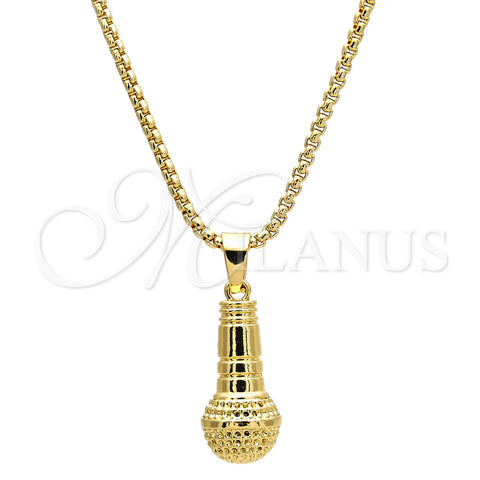 Oro Laminado Pendant Necklace, Gold Filled Style Polished, Golden Finish, 04.242.0074.30 (03 MM Thickness, 30 Inches Length)