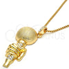 Oro Laminado Pendant Necklace, Gold Filled Style with White Crystal, Polished, Golden Finish, 04.242.0078.30 (03 MM Thickness, 30 Inches Length)