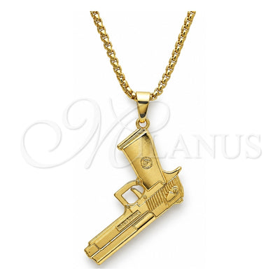 Oro Laminado Pendant Necklace, Gold Filled Style Polished, Golden Finish, 04.242.0083.30 (03 MM Thickness, 30 Inches Length)
