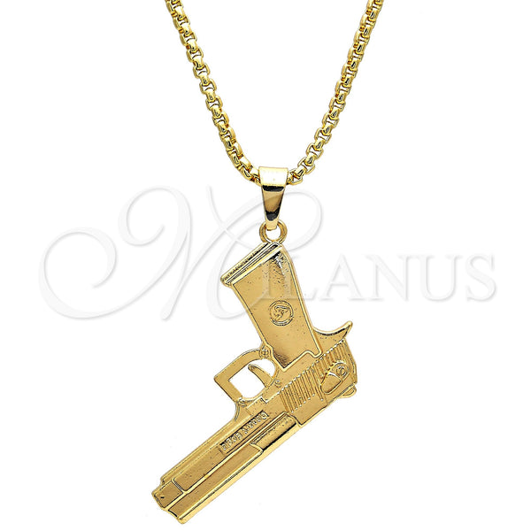 Oro Laminado Pendant Necklace, Gold Filled Style Polished, Golden Finish, 04.242.0083.30 (03 MM Thickness, 30 Inches Length)