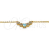 Oro Laminado Pendant Necklace, Gold Filled Style with Aqua Blue and White Cubic Zirconia, Polished, Golden Finish, 04.213.0035.2.16 (01 MM Thickness, 16 Inches Length)