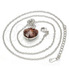 Rhodium Gold Filled Pendant Necklace, Heart Design, with Copper and Aurore Boreale Swarovski Crystals, Polished, Rhodium Finish, 04.239.0044.7.18 (01 MM Thickness, 18 Inches Length)